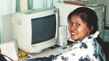 Photo: Trainee at her computer