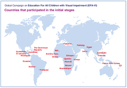 A Graphic: Countries participating in Phase 1 of EFAVI campaign 