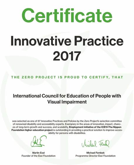 Zero project Certificate photo