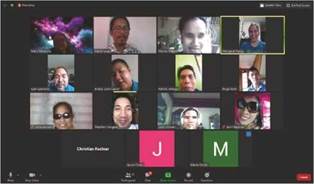 Screenshot image from the virtual meeting organized by RBI, Philippines due to the COVID pandemic